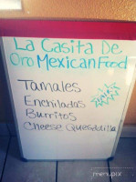 Casita De Oro menu