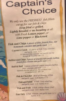 Captain's Choice Family Fish House menu