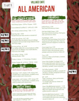 Village Cafe menu