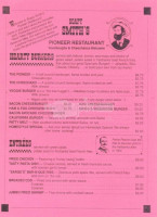 Soapy Smiths Pioneer menu