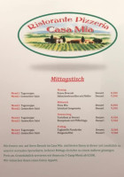 Pizzeria Casa Mia menu