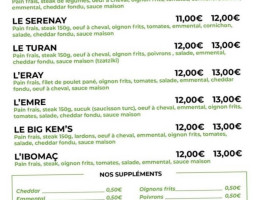 Serenay menu