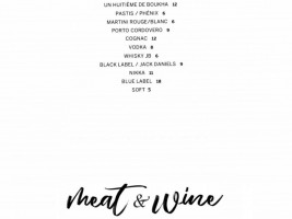 Meat And Wine menu