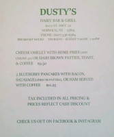 Dusty S Dairy Grill menu