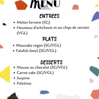 Le Blisscocotte menu