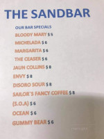 Sandbar & Grill menu