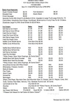 Debbie's Dairy Freeze menu