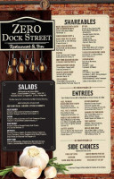 Zero Dock Street menu