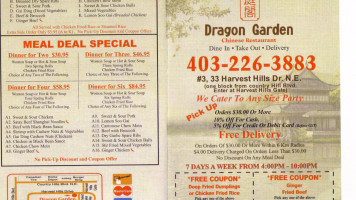 Dragon Garden Restaurant menu