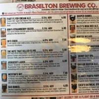 Braselton Brewing Company menu