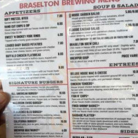 Braselton Brewing Company menu