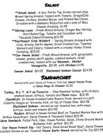 The Oar House And Grill menu