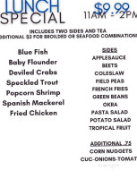 Crab Shack menu