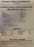 Robert's Roadside Inn menu