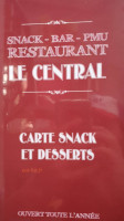 Cafe Central menu