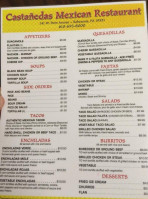 Castaneda menu