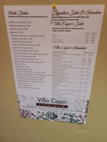 Villa Capri Italian menu