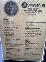 Dented Keg Brewing Company menu