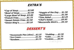 Shyrl's Diner menu