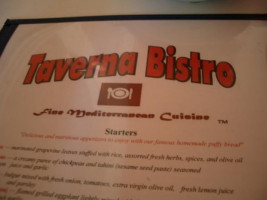 Taverna Bistro menu