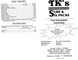T K's Subs Six Packs inside