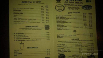 Jo Jo's Pizza menu