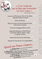 Ju'ste Chez Moi Sasu menu