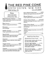 The Red Pine Cone menu