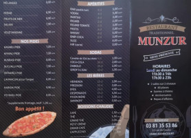 Restaurant Le Munzur menu