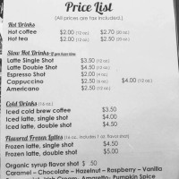 Seneca Sunrise Coffee menu