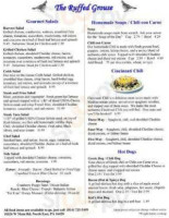 The Ruffed Grouse menu