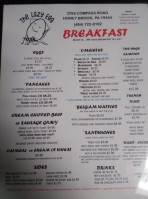 The Lazy Egg menu