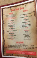 Don's Steakhouse menu