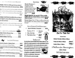 Rincon Tarasco menu