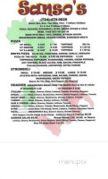 Sanso's Italian Pizza menu