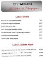 Au Relais Champagne menu