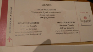 Auberge De La Charme menu
