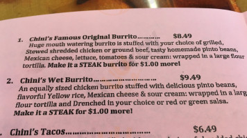 Chini's Burritos inside