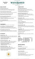 The Watershed Pub menu