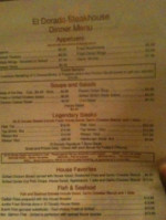 El Dorado Steakhouse menu