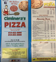 Ciminera's Pizza menu