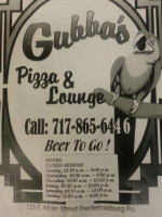 Gubba's menu