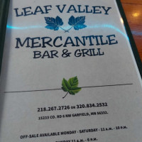 Leaf Valley Mercantile menu