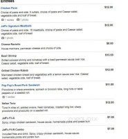 Chef Jeff's Hot Meals To-go menu