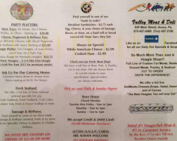 Valley Meat Deli menu