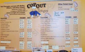 Cop Out Pierogies menu