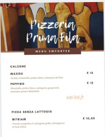 Prima Fila menu