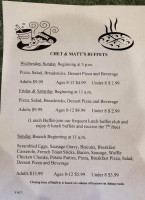 Chet Matt's Pizza menu