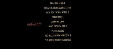 Au Bureau Fresnes menu