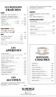 L'auberge De L'aygues menu